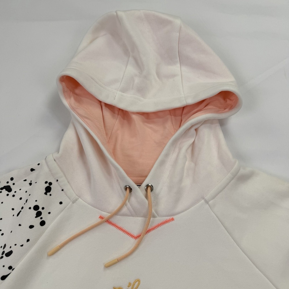 Nike Sportswear Just Do It Hoodie Sweatshirt White Pink Splatter Logo Women's L - Picture 10 of 15